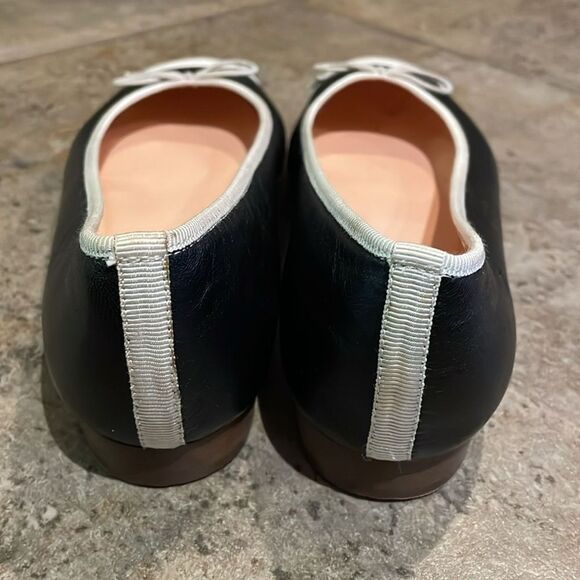 J. Crew Kiki Black and White Cap Toe Ballet Flats Shoes Womens Size 6 - Picture 5 of 13